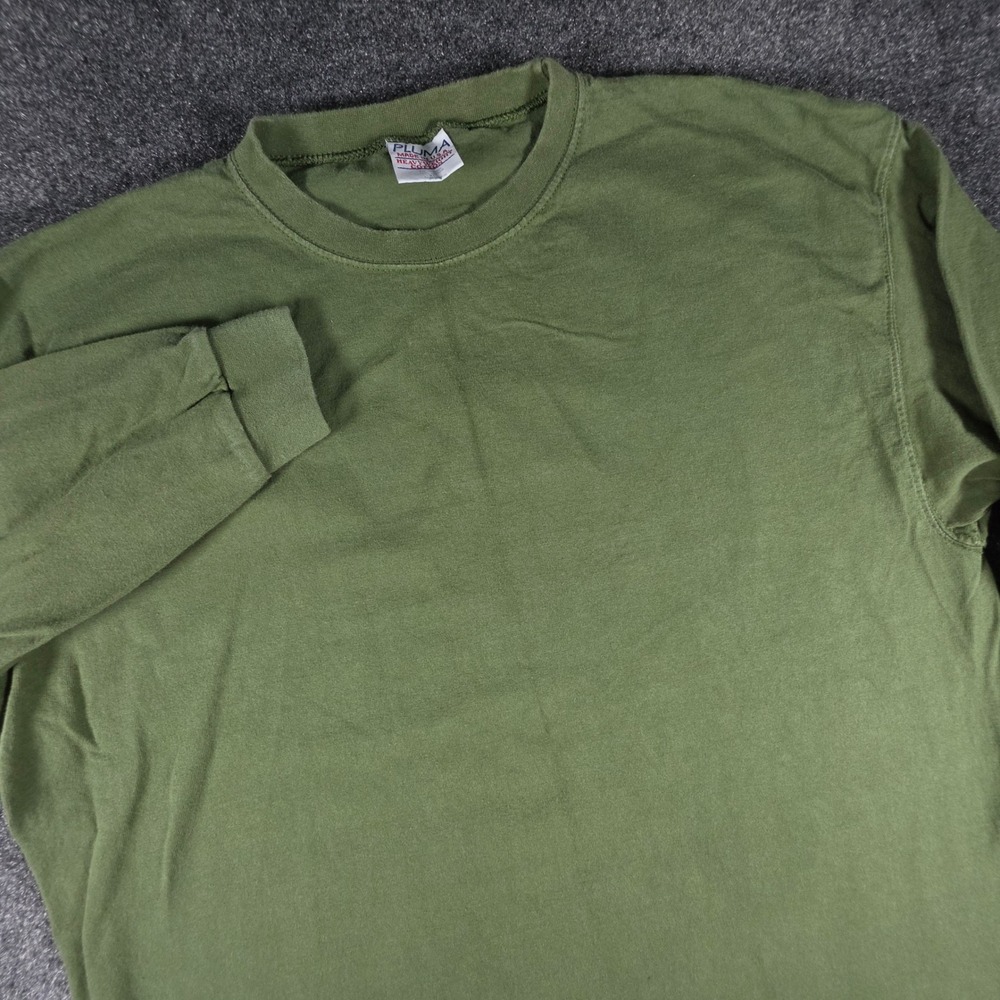 VTG Pluma Heavyweight Cotton Long Sleeve T-Shirt Mens XL Green Made in USA